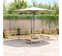 LAPOOH 3209312 Ensemble de canapés en palettes de jardin 5 pièces en bois massif d'acacia