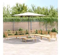 LAPOOH 3209317 Ensemble de canapés en palettes de jardin 6 pièces en bois massif d'acacia