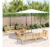 LAPOOH 3209318 Ensemble de canapés en palettes de jardin 5 pièces en bois massif d'acacia
