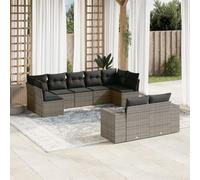 LAPOOH 3223019 Ensemble de meubles de jardin et coussins en rotin synthétique gris