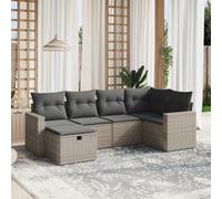 LAPOOH 3263486 Ensemble de meubles de jardin 6 pièces et coussins en rotin synthétique Gris