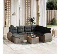 LAPOOH 3265078 Ensemble de canapés de jardin 8 pièces et coussins en rotin synthétique Gris