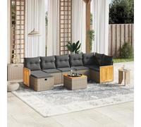 LAPOOH 3265757 Ensemble de canapés de jardin 8 pièces et coussins en rotin synthétique Gris