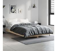 LAPOOH 832296 Cadre de lit en bois contreplaqué chêne Sonoma 120 x 190 cm, sommier, chambres de jeunes, lit relaxant, cadre de lit, meuble lit
