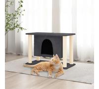 LAPOOH Arbre à chat avec griffoirs en sisal gris foncé de 50 cm, arbre à chat, centre d'activités tour à chat, maison d'arbre d'escalade pour chat - 171659