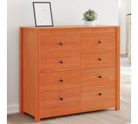 LAPOOH Armoire d'appoint en bois massif de pin marron ciré, 100 x 40 x 90 cm, buffets, entrées, entrées, armoires de salon, meubles auxiliaires - 844495