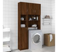 LAPOOH Armoire de salle de bain en contreplaqué chêne marron 32 x 25,5 x 190 cm, meubles de salle de bain, meubles d'armoire, meuble de salle de bains auxiliaire, petite armoire - 815539