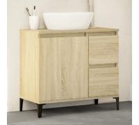 LAPOOH Armoire de salle de bain en contreplaqué chêne Sonoma 65 x 33 x 60 cm, meubles de salle de bain, meubles d'armoire, meuble de salle de bains auxiliaire, petite armoire - 847405