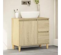 LAPOOH Armoire de salle de bain en contreplaqué chêne Sonoma 65 x 33 x 60 cm, meubles de salle de bain, meubles d'armoire, meuble de salle de bains auxiliaire, petite armoire - 847406