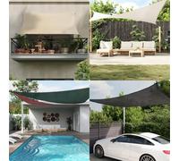 LAPOOH Auvent en voile rouge HDPE 160 g/m², 3,5 x 5 m, pour extérieur, terrasse, auvents pour patio
