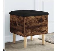 LAPOOH Banc avec rangement en bois d'ingénierie chêne fumé 42 x 42 x 46 cm, coffre de rangement pour chambre, meuble de rangement, meuble de chambre, repose-pieds, canapé - 835065