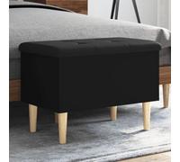 LAPOOH Banc avec rangement en bois d'ingénierie noir 62 x 42 x 46 cm, coffre de rangement pour chambre, meuble de rangement, meuble de chambre, repose-pieds, canapé - 835069