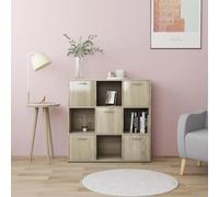 LAPOOH Bibliothèque Chêne Sonoma 90x30x90 cm Aggloméré,Bibliothèque Meuble De Rangement,Bibliotheque Murale,Etagere Livre