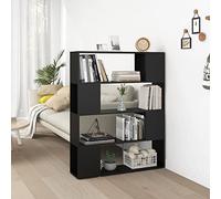 LAPOOH Bibliothèque/Séparateur de pièce Noir 100x24x124 cm,Bibliothèque Meuble De Rangement,Bibliotheque Murale,Etagere Livre