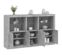 LAPOOH Buffet avec lumières LED gris ciment 162 x 37 x 100 cm, buffet, buffet, salle de séjour, buffet de cuisine moderne (SPU:3209145)
