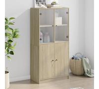 LAPOOH Buffet haut avec portes en chêne Sonoma 68 x 37 x 142 cm, meuble de salon, meuble de salle à manger, meuble d'appoint, armoire de salon, meuble buffet - 3295866