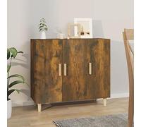 LAPOOH Buffet pour salon, meuble de salon, buffet cuisine, meuble de salle à manger, vitrines pour salon, meuble d'appoint, contreplaqué chêne fumé 90 x 34 x 80 cm