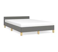 LAPOOH Cadre de lit sans Matelas Gris foncé 120x190 cm Tissu,Lit Adulte,Lit À Cadre