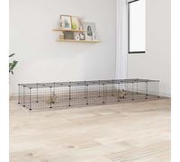LAPOOH Cage Animaux de Compagnie à 36 Panneaux et Porte Noir 35x35 cm,Cage pour Chien,Cage pour Chat,Chenil pour Chien