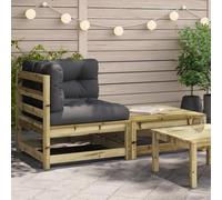 LAPOOH Canapé de jardin en équin avec coussins et repose-pieds, canapé de jardin, terrasse, meubles de jardin extérieur - 838116