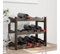 LAPOOH Casier à vin pour 12 bouteilles en bois massif de pin noir, porte-bouteilles de vin, porte-bouteilles, porte-bouteilles en soda SPU:373399