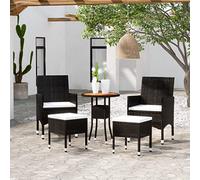 LAPOOH Chill out 3058472 Ensemble de meubles de jardin 5 pièces en rotin synthétique noir