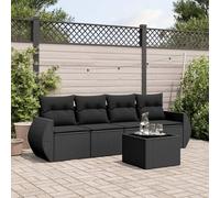 LAPOOH Chill out 3253422 Ensemble de meubles de jardin 5 pièces et coussins en rotin synthétique noir