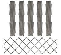 LAPOOH Clôture à Treillis 5 pcs Gris Bois de Sapin Massif 180x60 cm,Barriere Jardin Exterieur,Barriere Jardin,Portillon Grillage