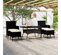 LAPOOH Ensemble à Manger de Jardin 9pcs résine tressée et Verre trempé,Ensemble De Salle À Manger,Salle À Manger Extérieur,Salons De Jardin