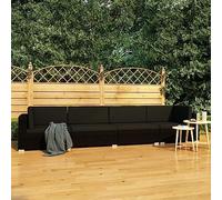 LAPOOH Ensemble de canapés de jardin 4 pièces et coussins en rotin synthétique noir