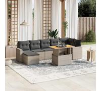 LAPOOH Ensemble de canapés de jardin 8 pièces et coussins en rotin synthétique gris, ensemble de meubles de jardin, meubles de jardin, meubles de jardin - 3264735