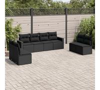 LAPOOH Ensemble de canapés de jardin 8 pièces et coussins en rotin synthétique noir, ensemble de meubles de jardin, meubles de jardin, meubles de jardin - 3218835