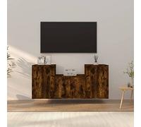 LAPOOH Ensemble de meubles TV 3 pièces en contreplaqué chêne fumé, meuble TV, meuble TV, meuble TV, meuble TV, chambre d'enfant complet 3188387