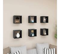 LAPOOH Étagères Cube murales 6 pcs Gris 22x15x22 cm,Etagere Rangemen,Decoration Murale,Etagere Murale sans Percage