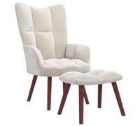 LAPOOH Fauteuil de relaxation avec tabouret velours blanc crème, fauteuils de cinéma, fauteuils de salon, fauteuil tantra sexuel, fauteuil TV, fauteuil d'allaitement 328071
