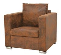 LAPOOH Fauteuil en cuir, fauteuil inclinable, fauteuils de salon, fauteuil tantra, fauteuil relaxant, fauteuil à oreilles, canapé individuel, en daim artificiel marron
