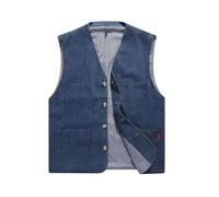 LApooh Gilet En Jean Pour Homme, Gilet Utilitaire Décontracté En Coton Denim Boutonné, Gilet D'Extérieur Avec Poches, Veste Sans Manches Vintage, Gilet En Jean De Cowboy, Vêtement D'Extérieur,