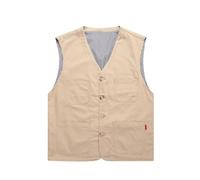 LApooh Gilet En Jean Pour Hommes, Gilet Utilitaire Décontracté En Coton Denim Boutonné, Gilet D'Extérieur Avec Poches, Veste Sans Manches Vintage, Gilet En Jean De Cowboy, Vêtements D'Extérieu