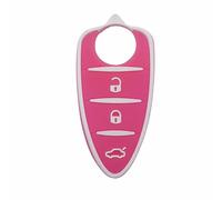LAPOOH Housse pour Porte-clés de Voiture, pour Alfa Romeo 156/159 /Mito/Giulietta/Gt/4c, Coque de Clé à Distance 3 Boutons en Caoutchouc Accessoires de Style,-Rose