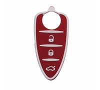 LAPOOH Housse pour Porte-clés de Voiture, pour Alfa Romeo 156/159 /Mito/Giulietta/Gt/4c, Coque de Clé à Distance 3 Boutons en Caoutchouc Accessoires de Style,-Dark Red