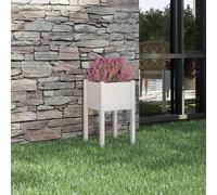 LAPOOH Jardinière d'extérieur Blanc 40x40x70 cm Bois de pin Massif,Jardiniere sur Pieds,Jardiniere Terrasse