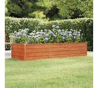 LAPOOH Jardinière Gris 240x80x45 cm Acier corten,Jardinières,Jardinieres Exterieur,Bac Jardiniere,Bac à Fleurs Extérieur,Jardinieres Balcon