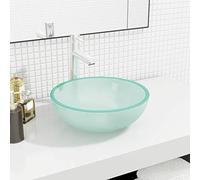 LAPOOH Lavabo Verre trempé 35x12 cm Dépoli,Vasque À Poser Salle De Bain,Lavabo Salle De Bain