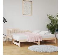 LAPOOH Lit Coulissant 2X(90x200) cm Bois de pin Massif,lit gigogne 2 Places,lit Pliable