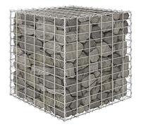 LAPOOH Lit surélevé Cube à Gabion Fil d'acier 60x60x60 cm,Bordure Pierre,Kit Gabion,Gabion Jardiniere