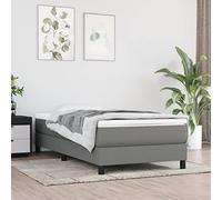 LAPOOH Matelas de lit à Ressorts ensachés Gris foncé 90x190x20cm Tissu,Matelas Ressort,avec Sommier Et Matelas Lit,Matelas Ressort Latex