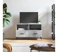 LAPOOH Meuble TV Gris béton 80x36x50 cm Bois d'ingénierie,Meuble Bas Salon,Meuble TV Longueur,Meubles De Salon TV