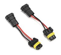 LAPOOH Paire D'adaptateurs H11 Mâle vers 9005/9006 Femelle, Faisceau de Câblage de Phare en PVC de qualité Supérieure avec une Résistance Thermique Supérieure et une Bonne conductivité