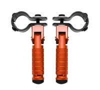 LAPooh Pieds de moto universels 2 pièces en aluminium CNC orange, pour passager et pédale arrière, ajustement universel pour moto de rue