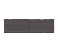 LAPOOH Plateau de table en bois traité chêne avec bord naturel gris 180 x 50 x 4 cm, plan de travail de cuisine, plateaux en bois, table de salon, plan de travail en bois